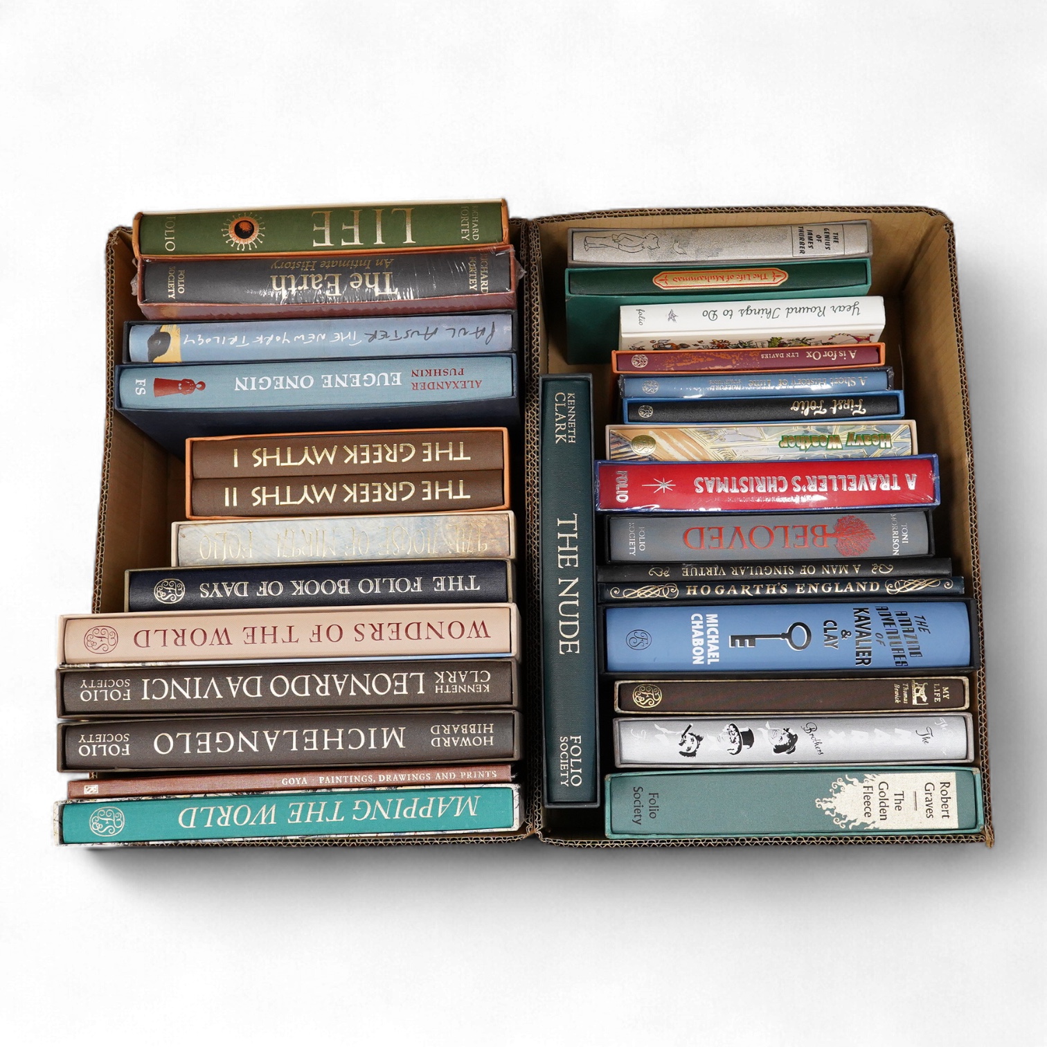 (Folio Society) Clark, Kenneth - The Nude ... illus. throughout (mostly coloured); publisher's cloth backed pictorial boards, slipcase, 4to.; Whitfield, Peter - Mapping the World; a history of exploration. illus. through